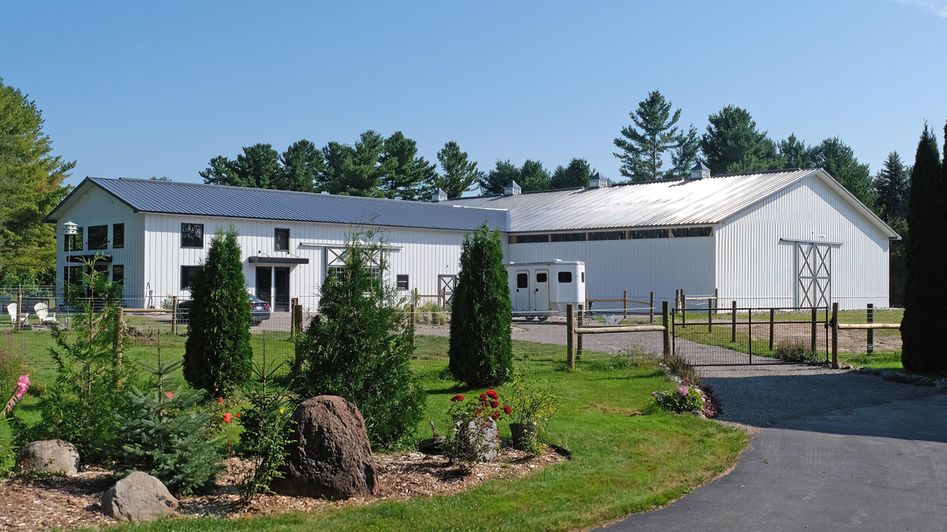 Pole Barn Home with Equestrian Riding Arena